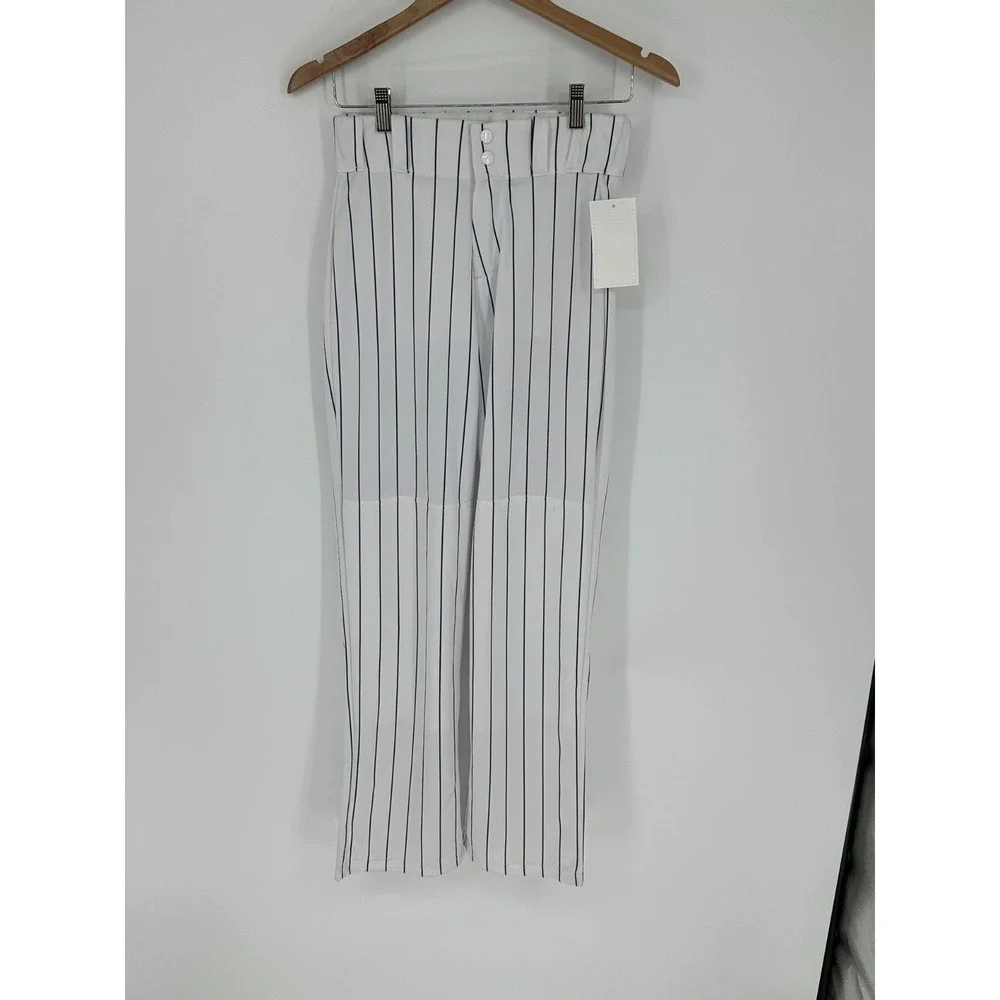 NEW!! Alleson Athletic White Polyester Navy Pinstripe Size S Adult W6
